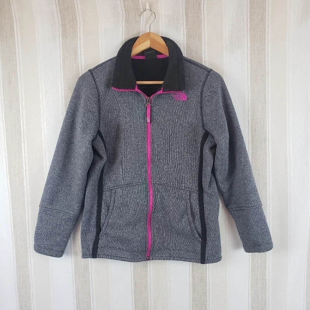 The North Face Banderitas Fleece Jacket Gray Girls Size Extra Large